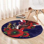 Melbourne Demons ANZAC Personalised Round Carpet Lest We Forget Poppy Camo