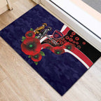 Melbourne Demons ANZAC Personalised Rubber Doormat Lest We Forget Poppy Camo