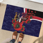 Melbourne Demons ANZAC Personalised Rubber Doormat Lest We Forget Poppy Camo