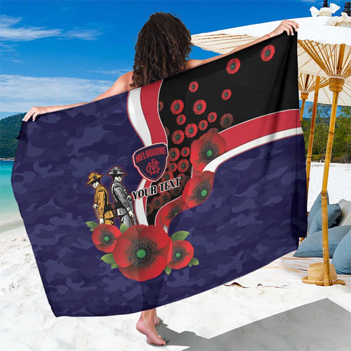 Melbourne Demons ANZAC Personalised Sarong Lest We Forget Poppy Camo