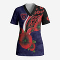 Melbourne Demons ANZAC Personalised Scrub Top Lest We Forget Poppy Camo