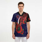 Melbourne Demons ANZAC Personalised Scrub Top Lest We Forget Poppy Camo