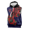 Melbourne Demons ANZAC Personalised Sleeveless Hoodie Lest We Forget Poppy Camo