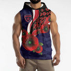 Melbourne Demons ANZAC Personalised Sleeveless Hoodie Lest We Forget Poppy Camo