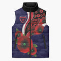 Melbourne Demons ANZAC Personalised Sleeveless Puffer Jacket Lest We Forget Poppy Camo