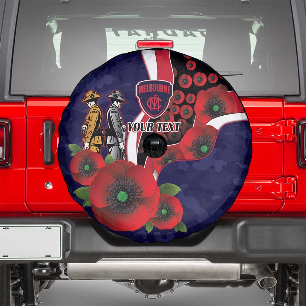 Melbourne Demons ANZAC Personalised Spare Tire Cover Lest We Forget Poppy Camo