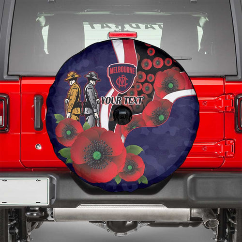 Melbourne Demons ANZAC Personalised Spare Tire Cover Lest We Forget Poppy Camo