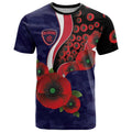 Melbourne Demons ANZAC Personalised T Shirt Lest We Forget Poppy Camo