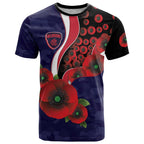 Melbourne Demons ANZAC Personalised T Shirt Lest We Forget Poppy Camo