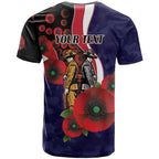 Melbourne Demons ANZAC Personalised T Shirt Lest We Forget Poppy Camo