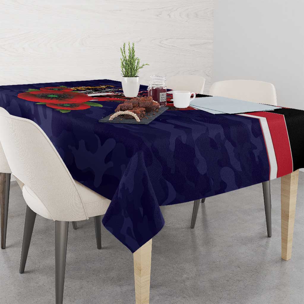 Melbourne Demons ANZAC Personalised Tablecloth Lest We Forget Poppy Camo