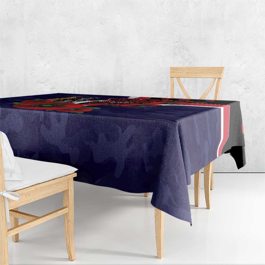 Melbourne Demons ANZAC Personalised Tablecloth Lest We Forget Poppy Camo