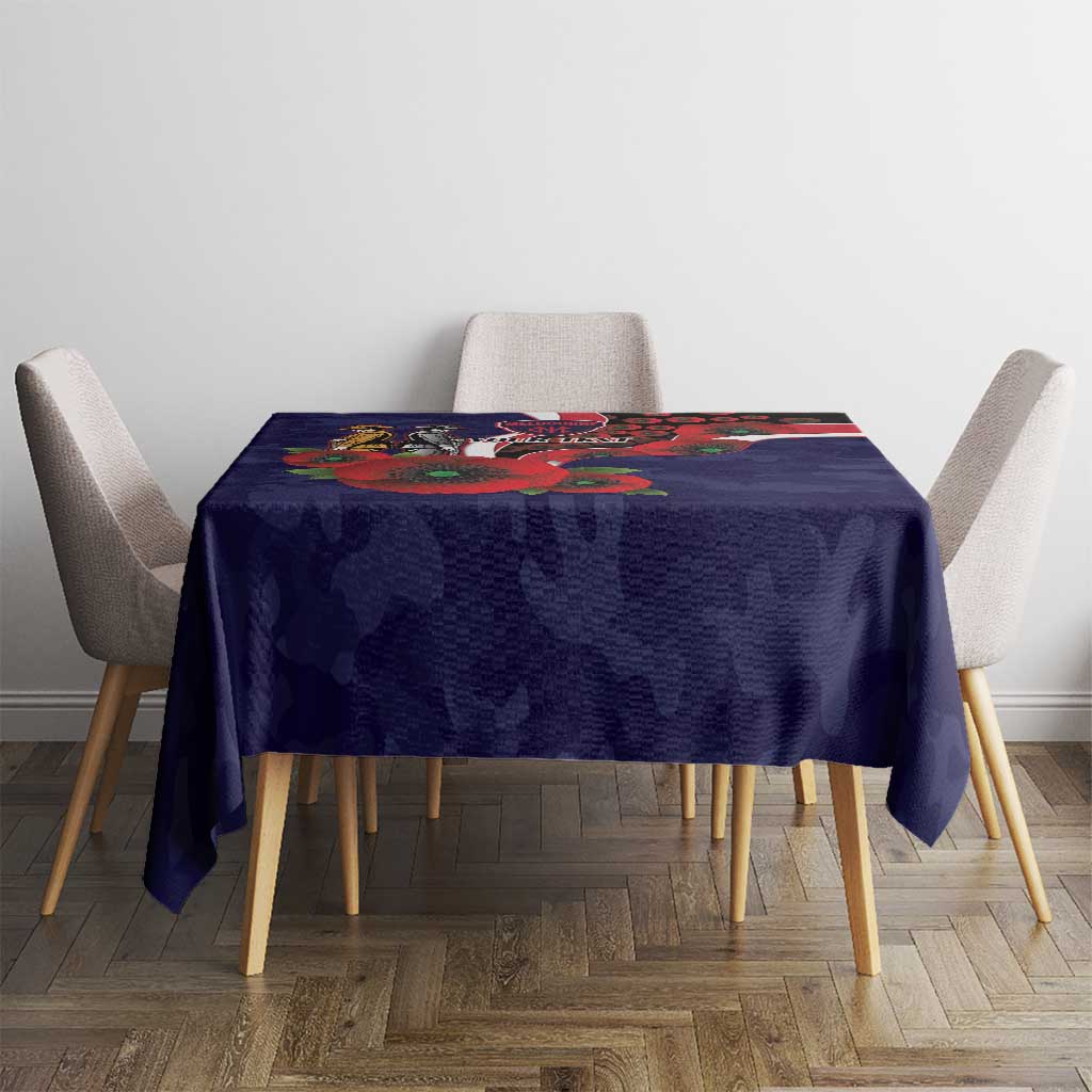 Melbourne Demons ANZAC Personalised Tablecloth Lest We Forget Poppy Camo
