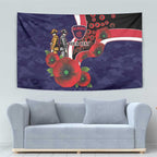 Melbourne Demons ANZAC Personalised Tapestry Lest We Forget Poppy Camo