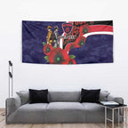 Melbourne Demons ANZAC Personalised Tapestry Lest We Forget Poppy Camo