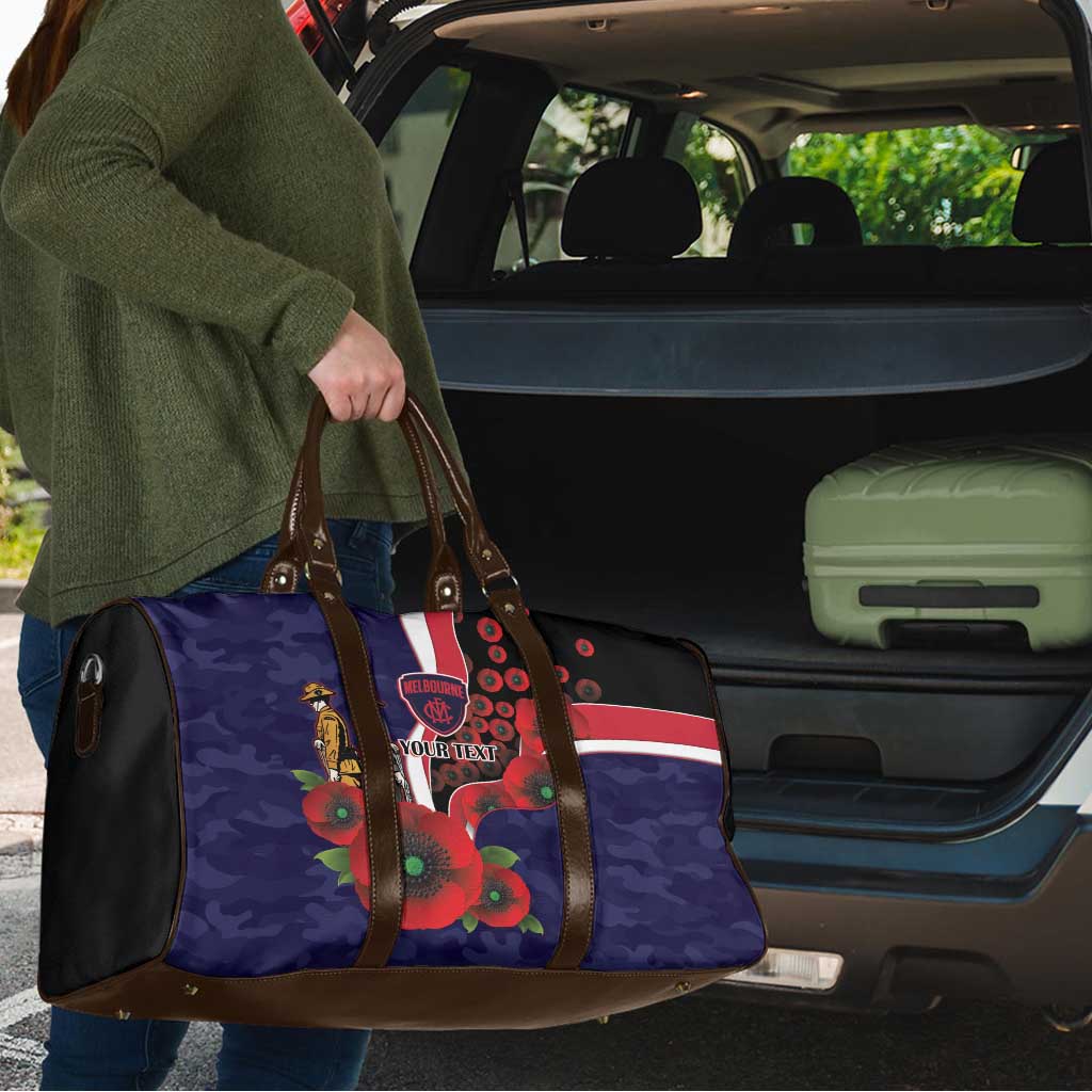 Melbourne Demons ANZAC Personalised Travel Bag Lest We Forget Poppy Camo