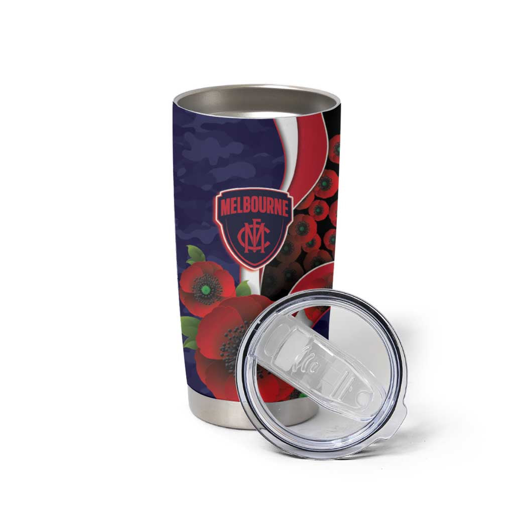 Melbourne Demons ANZAC Personalised Tumbler Cup Lest We Forget Poppy Camo