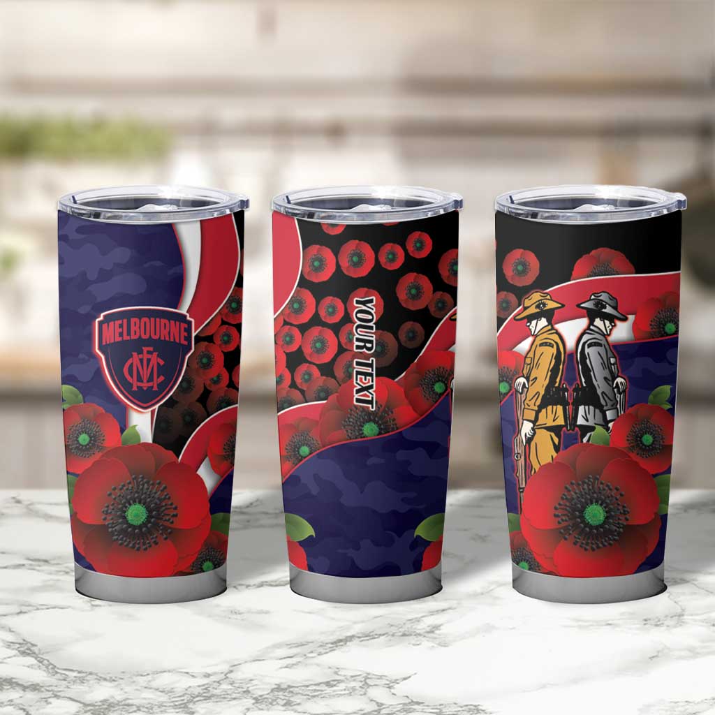 Melbourne Demons ANZAC Personalised Tumbler Cup Lest We Forget Poppy Camo