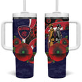 Melbourne Demons ANZAC Personalised Tumbler With Handle Lest We Forget Poppy Camo