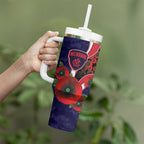 Melbourne Demons ANZAC Personalised Tumbler With Handle Lest We Forget Poppy Camo