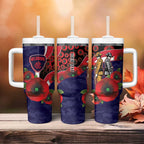 Melbourne Demons ANZAC Personalised Tumbler With Handle Lest We Forget Poppy Camo