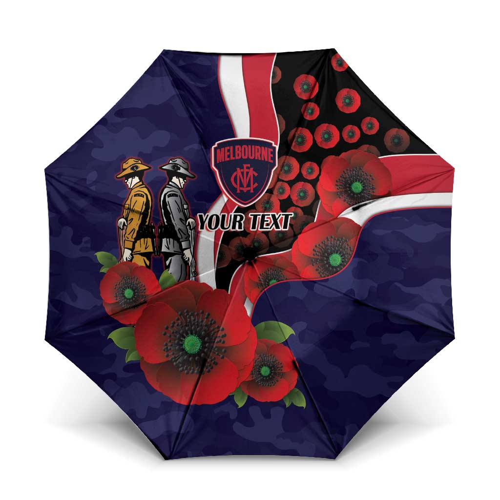 Melbourne Demons ANZAC Personalised Umbrella Lest We Forget Poppy Camo