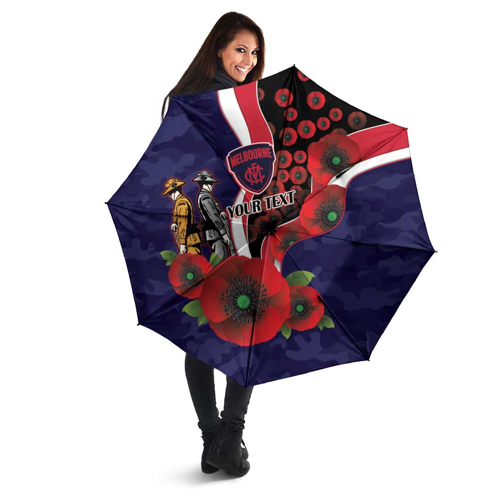 Melbourne Demons ANZAC Personalised Umbrella Lest We Forget Poppy Camo