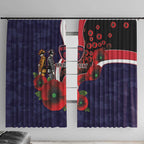Melbourne Demons ANZAC Personalised Window Curtain Lest We Forget Poppy Camo