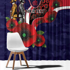 Melbourne Demons ANZAC Personalised Window Curtain Lest We Forget Poppy Camo