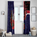 Melbourne Demons ANZAC Personalised Window Curtain Lest We Forget Poppy Camo