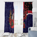 Melbourne Demons ANZAC Personalised Window Curtain Lest We Forget Poppy Camo