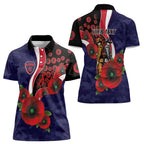 Melbourne Demons ANZAC Personalised Women Polo Shirt Lest We Forget Poppy Camo