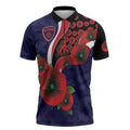 Melbourne Demons ANZAC Personalised Zipper Polo Shirt Lest We Forget Poppy Camo