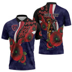 Melbourne Demons ANZAC Personalised Zipper Polo Shirt Lest We Forget Poppy Camo