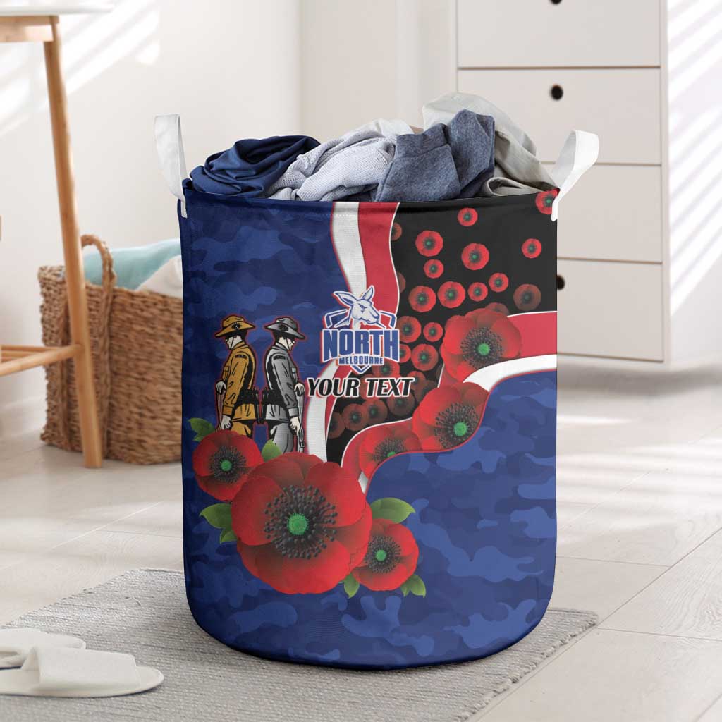 North Kangaroos ANZAC Personalised Laundry Basket Lest We Forget Poppy Camo