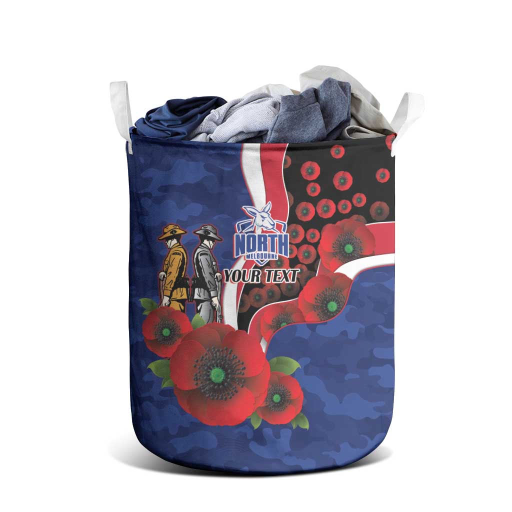 North Kangaroos ANZAC Personalised Laundry Basket Lest We Forget Poppy Camo