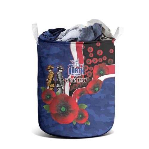 North Kangaroos ANZAC Personalised Laundry Basket Lest We Forget Poppy Camo