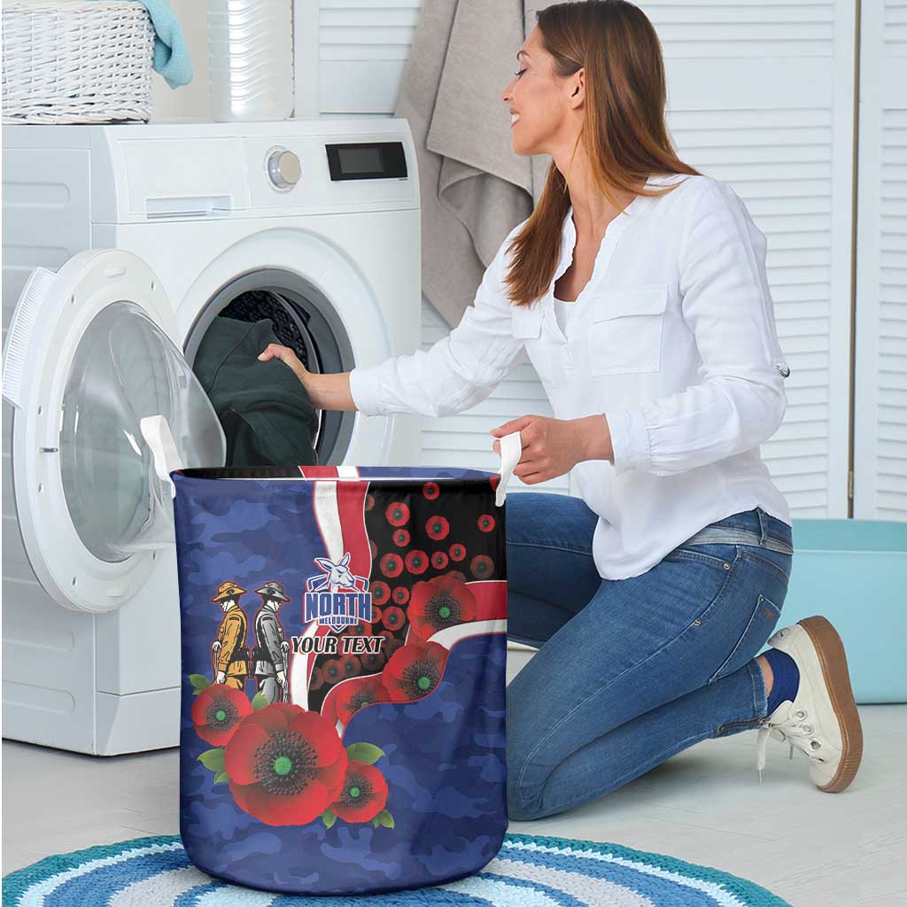North Kangaroos ANZAC Personalised Laundry Basket Lest We Forget Poppy Camo