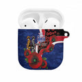 North Kangaroos ANZAC Personalised AirPods Case Lest We Forget Poppy Camo