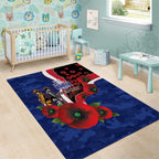 North Kangaroos ANZAC Personalised Area Rug Lest We Forget Poppy Camo