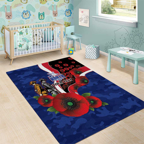 North Kangaroos ANZAC Personalised Area Rug Lest We Forget Poppy Camo