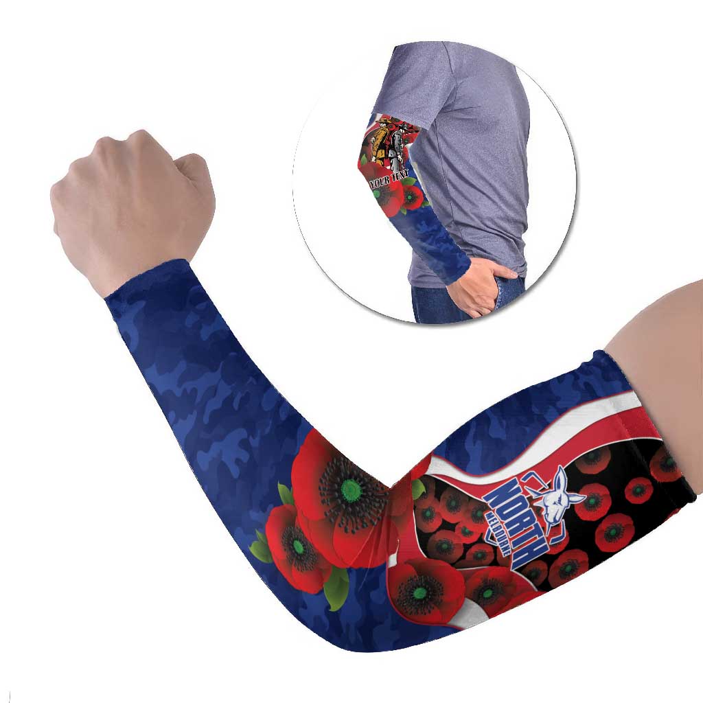 North Kangaroos ANZAC Personalised Arm Sleeves Lest We Forget Poppy Camo