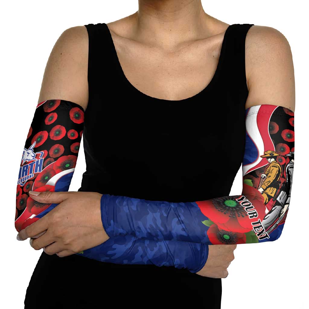 North Kangaroos ANZAC Personalised Arm Sleeves Lest We Forget Poppy Camo