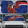 North Kangaroos ANZAC Personalised Auto Sun Shade Lest We Forget Poppy Camo