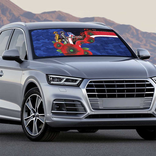 North Kangaroos ANZAC Personalised Auto Sun Shade Lest We Forget Poppy Camo