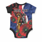 North Kangaroos ANZAC Personalised Baby Onesie Lest We Forget Poppy Camo