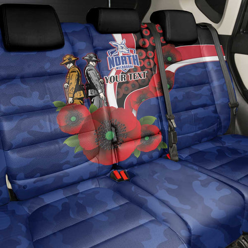 North Kangaroos ANZAC Personalised Back Car Seat Cover Lest We Forget Poppy Camo