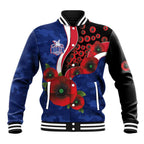 North Kangaroos ANZAC Personalised Baseball Jacket Lest We Forget Poppy Camo