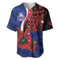 North Kangaroos ANZAC Personalised Baseball Jersey Lest We Forget Poppy Camo