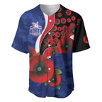North Kangaroos ANZAC Personalised Baseball Jersey Lest We Forget Poppy Camo